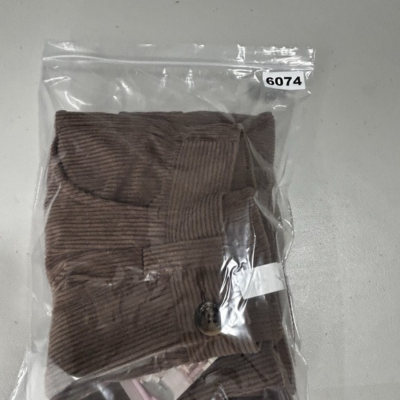 Halara Corduroy Pleated Pants Women Size Small Brown Elastic Waist NEW - Picture 9 of 9